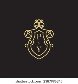 PY line vintage initial logo in high quality professional design that will print well across any print media