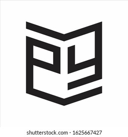 PY Logo Emblem Monogram With Shield Style Design Template Isolated On white Background