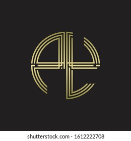PY Logo monogram triple ribbon style line design template isolated with gold color