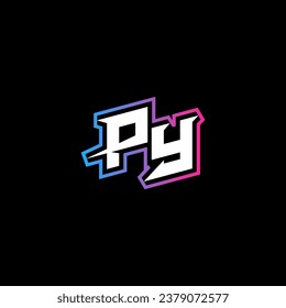 PY monogram logo design with abstract shape concept in vector
