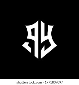 PY monogram logo with a sharp shield style design template