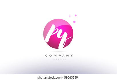 py p y  sphere pink 3d alphabet company letter combination logo hand writting written design vector icon template 
