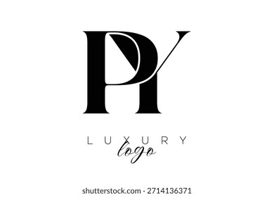 Letra Serif PY Monogram Tipografia Logotipo para identidade de marca premium elegante