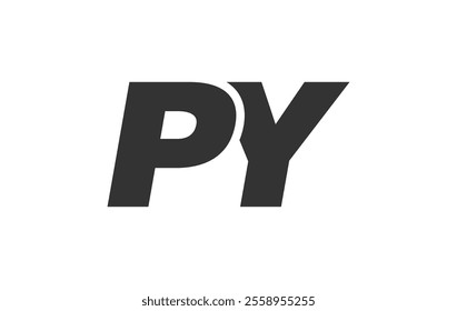 PY Techno Editable Font Logo For Corporate Branding. Bold, Futuristic Design With Unique Typographic Ideas. Minimal Custom Type And Dynamic Letter Variations For Promotion, Printing, And Book Titles