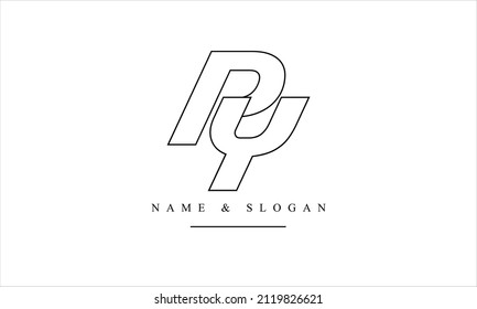 PY, YP, P, Y abstract letters logo monogram