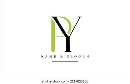 PY, YP, P, Y abstract letters logo monogram
