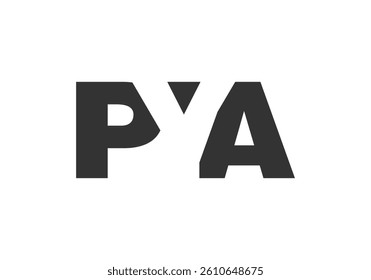 PYA logo design. Initial letter P Y A bold font style for tech startups, consulting, corporate branding. Creative company name, headlines typography identity, trendy logotype. Vector illustration.