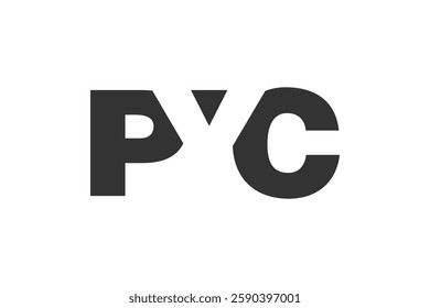 PYC logo design. Initial letter P Y C bold font style for tech startups, consulting, corporate branding. Creative company name, headlines typography identity, trendy logotype. Vector illustration.