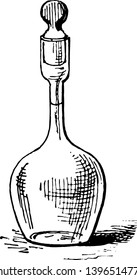 Pycnometer is shown here vintage line drawing or engraving illustration.