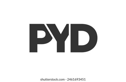 PLANTILLA de diseño de logotipo PYD con texto fuerte y moderno en negrita. Logotipo de Vector inicial basado en tipografía simple y mínima. Identidad de empresa de moda ideal para la presencia de marca de negocios.