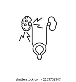 Pyelonephritis color line icon. Pictogram for web page, mobile app, promo.