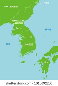 Pyeongchang / South korea and surrounding countries map ( Japanese).