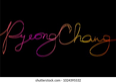 PyeongChang title's colorful gradient design illustration
