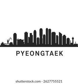Pyeongtaek Skyline Silhouette with Cityscape Vector.