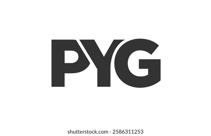 PYG logo design template with strong and modern bold text. Initial based vector logotype featuring simple and minimal typography. Trendy company identity ideal for businesses brand presence.