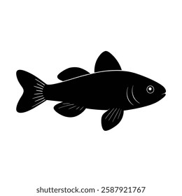 Pygmy Cory Silhouette Vector Art | Black Pygmy Cory Fish Design