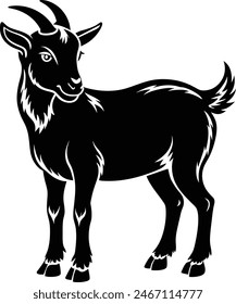 Pygmy goat Silhouette Vector illustration design