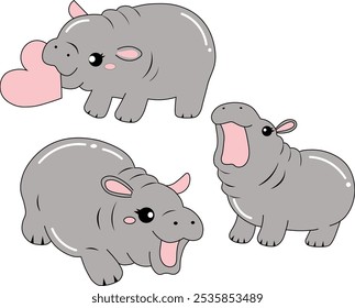 A pygmy hippopotamus Moo Deng the baby pygmy hippo