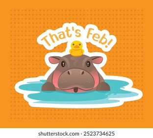 Pigmeu Hippopotamus na Tailândia, bonito e famoso nome hipopótamo Moo Deng ilustrar com sua ação e expressão, ilustração vetor plana e design com vibrações de cores brilhantes.