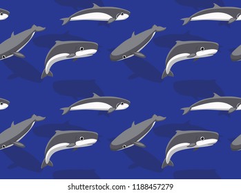 Pygmy Sperm Whale Cartoon Background Seamless Wallpaper