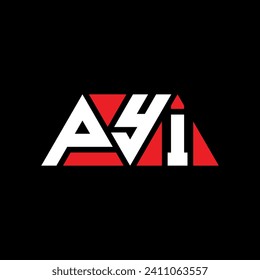 PYI triangle letter logo design with triangle shape. PYI triangle logo design monogram. PYI triangle vector logo template with red color. PYI triangular logo Simple, Elegant, and Luxurious design.