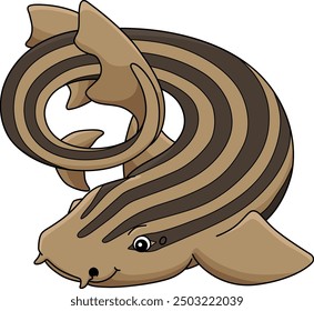 Pyjama Shark Cartoon Colored Clipart Illustration