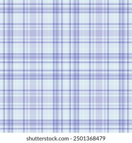 Pyjamas check tartan texture, comfort pattern seamless fabric. Oktoberfest plaid textile vector background in light and blue colors palette.