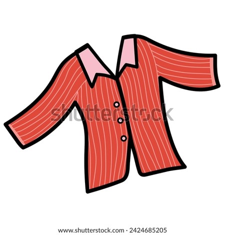 Pyjamas element in cartoon style isolated on white. Night clothes icon. Great for chore chart and for  kids design. Vector illustration