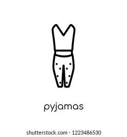 pyjamas icon. Trendy modern flat linear vector pyjamas icon on white background from thin line Pyjamas collection, outline vector illustration