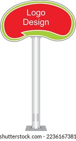 pylon design restaurant, cafe, shopping mall, market totem sign vector, suitable for manufacturing.