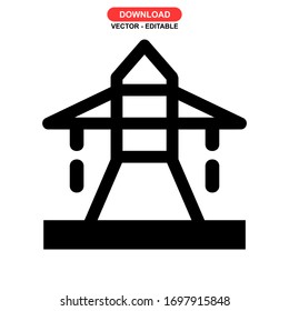 Icono de pilón o logotipo símbolo de signo aislado ilustración vectorial - iconos vectoriales de estilo negro de alta calidad
