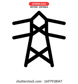 pylon icon or logo isolated sign symbol vector illustration - high quality black style vector icons
