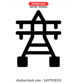 Icono de pilón o logotipo símbolo de signo aislado ilustración vectorial - iconos vectoriales de estilo negro de alta calidad
