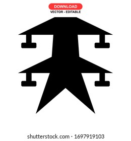 Icono de pilón o logotipo símbolo de signo aislado ilustración vectorial - iconos vectoriales de estilo negro de alta calidad
