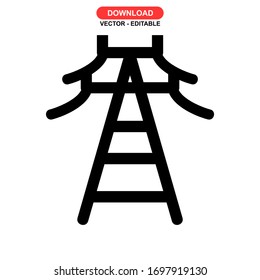 Icono de pilón o logotipo símbolo de signo aislado ilustración vectorial - iconos vectoriales de estilo negro de alta calidad
