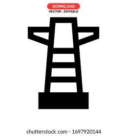 Icono de pilón o logotipo símbolo de signo aislado ilustración vectorial - iconos vectoriales de estilo negro de alta calidad
