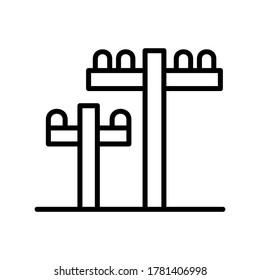 Pylon-Symbol oder Logo einzeln auf Zeichen, Vektorgrafik - hochwertige Vektorsymbole in schwarzem Stil

