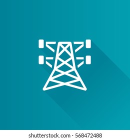 Pylon icon in Metro user interface color style. Electricity high voltage