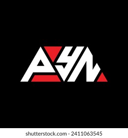 PYN triangle letter logo design with triangle shape. PYN triangle logo design monogram. PYN triangle vector logo template with red color. PYN triangular logo Simple, Elegant, and Luxurious design.