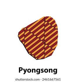 Pyongsong City of North Korea map vector illustration, vector template with outline graphic sketch design