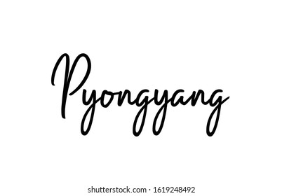 Pyongyang Capital Word City Typography Hand Stock Vector (Royalty Free ...