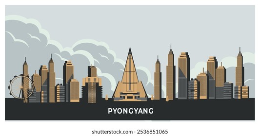 Pyongyang city background landscape background