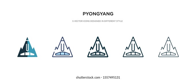 pyongyang icon in different style vector illustration. two colored and black pyongyang vector icons designed in filled, outline, line and stroke style can be used for web, mobile, ui