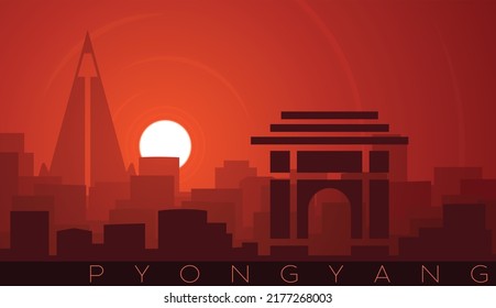Pyongyang Low Sun Skyline Scene