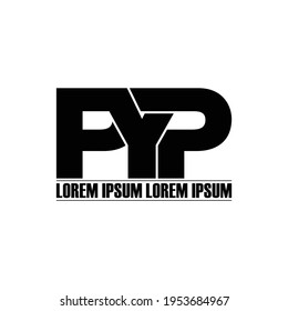 PYP letter monogram logo design vector