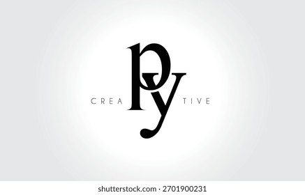 PYpy Elegant Serif Monogram Logo – Luxury Lowercase Typographic Lettermark for Modern Branding