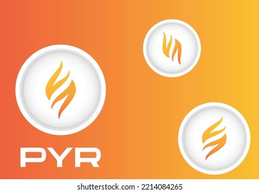 Pyr vulcan forged coin crypto investment vector illustration