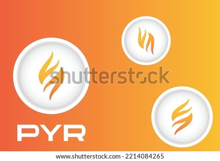 Pyr vulcan forged coin crypto investment vector illustration