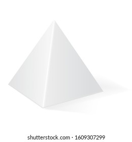 Pyramid. 3d Geometric Shape. Vector Illustration Isolated On White Background