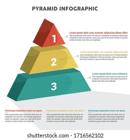 Pyramid 3D Infografik Grafik für Business Design. Berichte, Schrittpräsentationen mit Beschreibung. - EPS der Vektorillustration